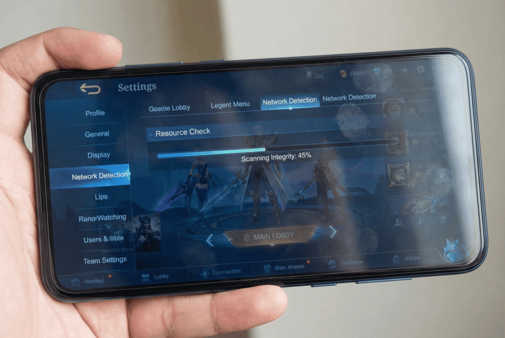 Running Resource Check in MLBB settings to fix missing textures.