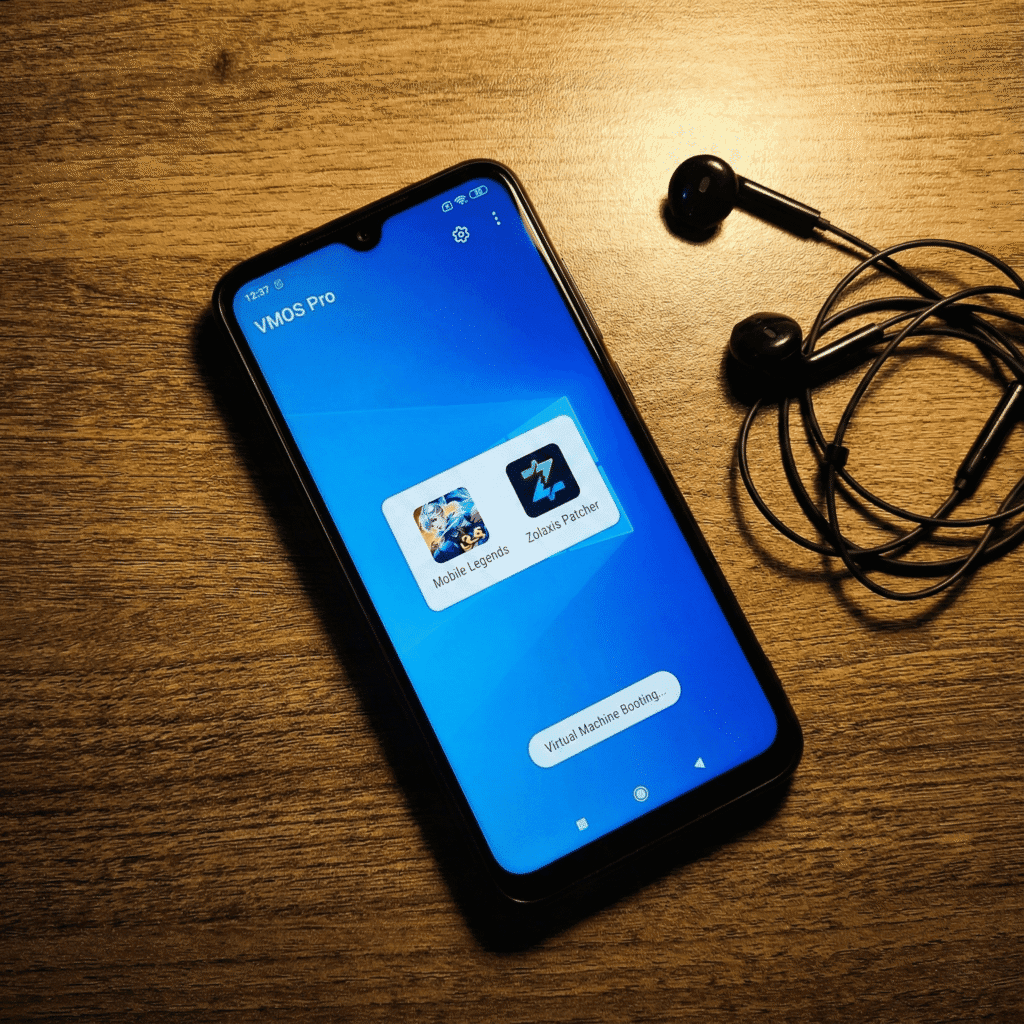 Running Zolaxis Patcher inside VMOS Pro virtual space for Android 14.